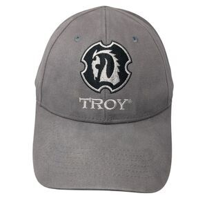 Troy Strapback Baseball Cap Gray One Size Adjustable Embroidered Vented Holes